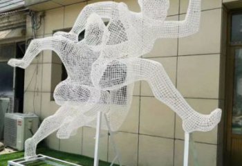 長春鏤空健兒雕塑制造，校園雕塑，金屬鐵藝人物雕塑展品