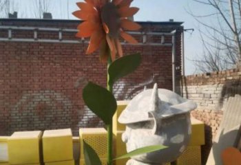 宿遷太陽(yáng)花雕塑工程，美陳雕塑，玻璃鋼太陽(yáng)花雕塑廠家