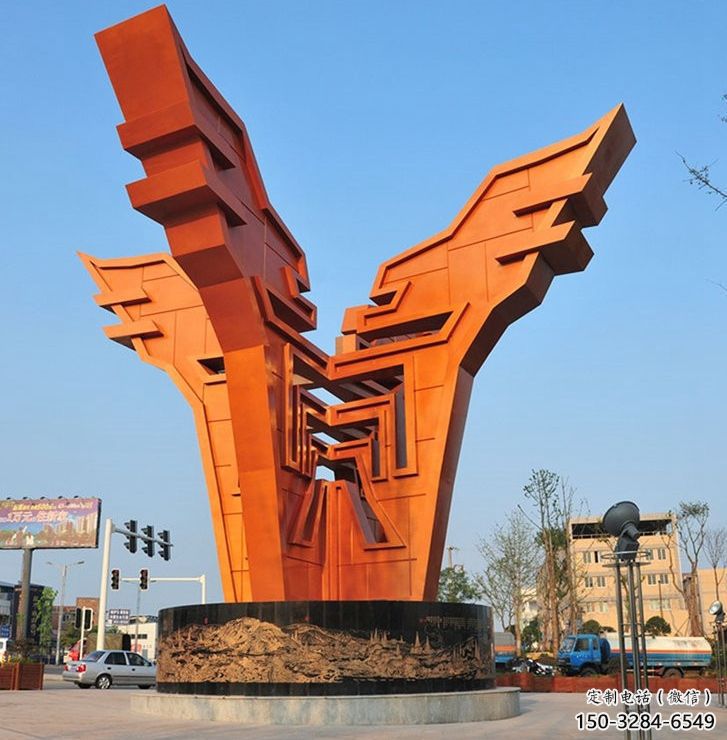 呼和浩特城市精神堡壘雕塑，抽象建筑元素，廣場景觀雕塑小品