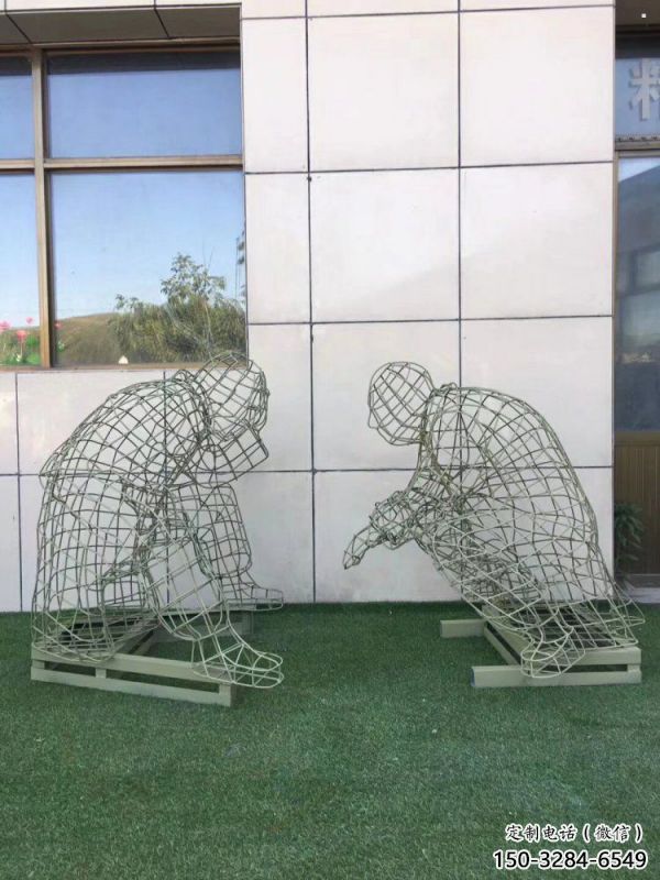 賽罕鏤空對(duì)弈雕塑標(biāo)準(zhǔn)，廣場(chǎng)雕塑，鐵藝民俗人物雕塑供給