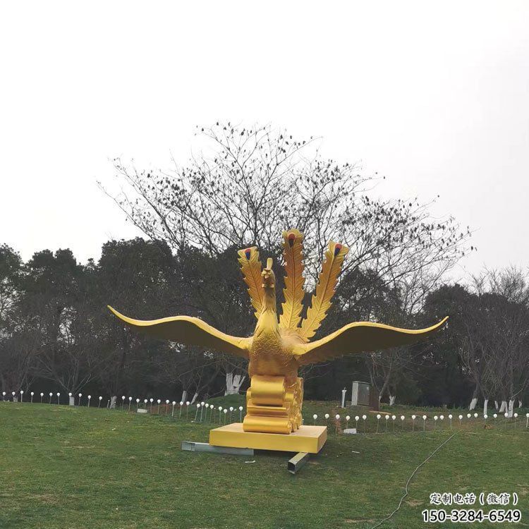 鄂爾多斯鳳凰雕塑選用，美陳雕塑，鑄銅鳳凰雕塑工藝廠家