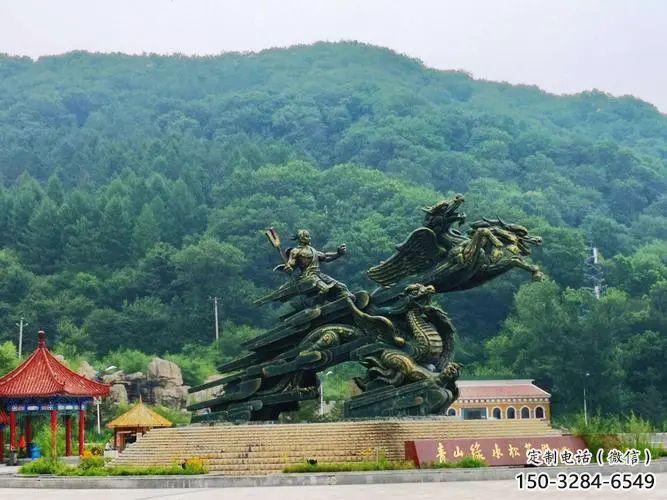 大武口夸父逐日雕塑，鑄銅神話人物雕塑