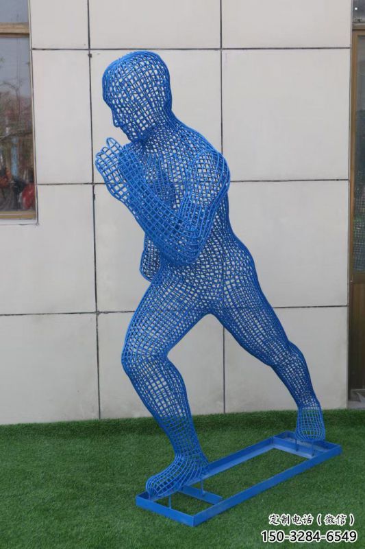 城中鏤空跑步雕塑，標(biāo)識(shí)雕塑，烤漆鐵藝人物雕塑優(yōu)選