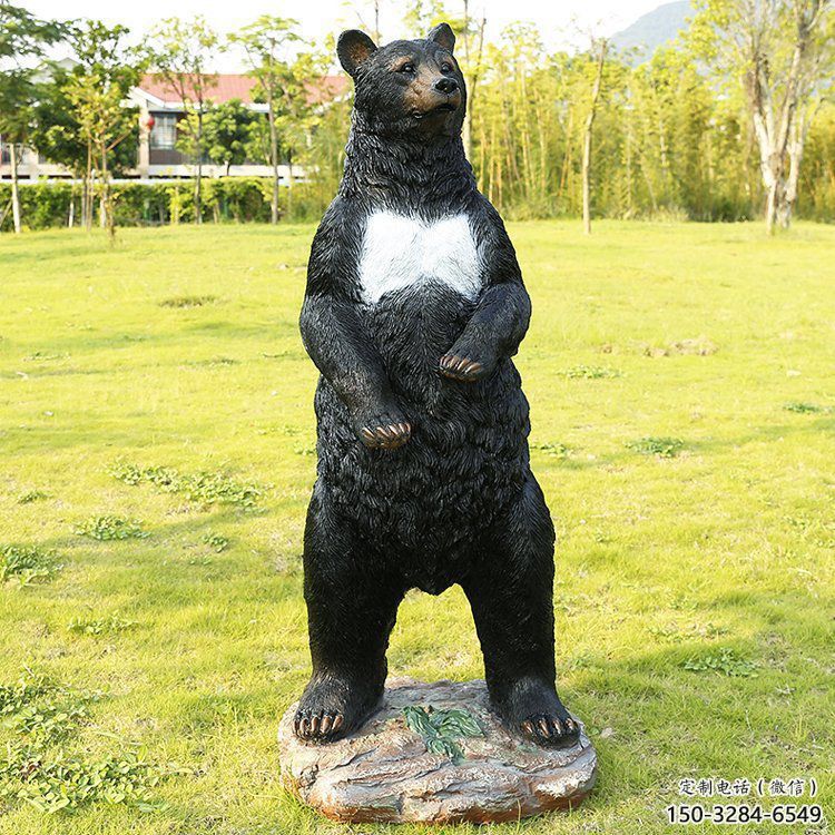 德州街道黑熊雕塑，仿真動(dòng)物雕塑，古銅效果