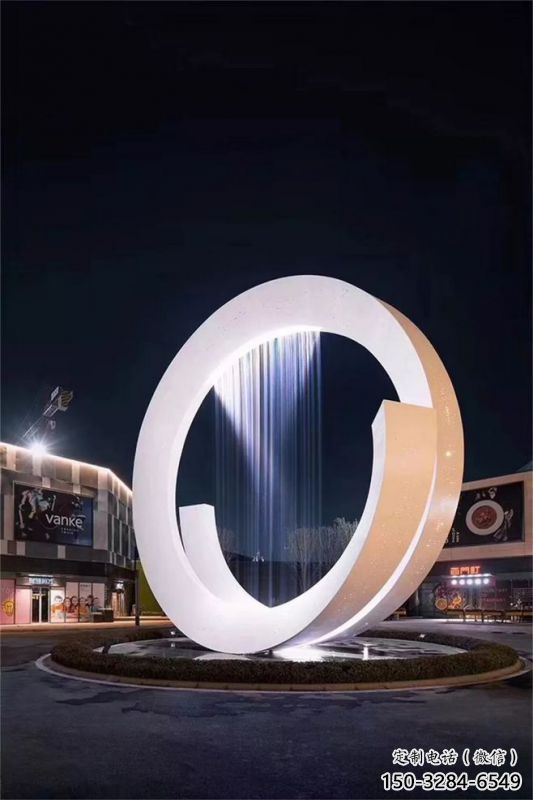 棗莊圓環(huán)噴泉雕塑，水景藝術(shù)原理，水景圓環(huán)雕塑廠家