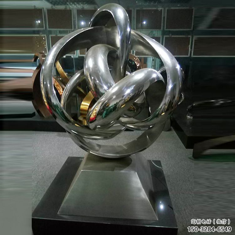 大同地產(chǎn)雙環(huán)雕塑定做，城區(qū)小品，景觀不銹鋼雙環(huán)雕塑定價
