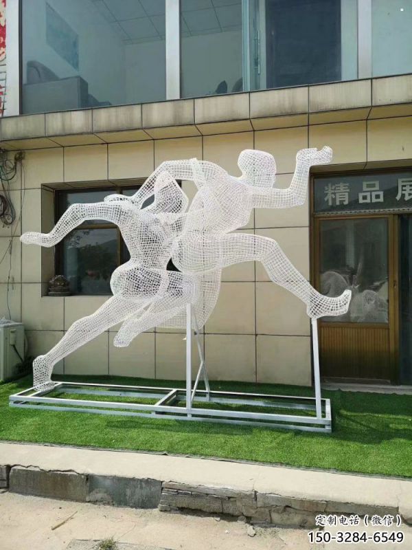 運城鏤空體育雕塑供求，白鋼構件，鐵藝人物雕塑觀賞型
