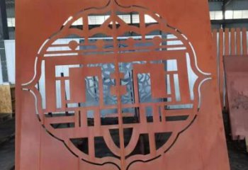 葫蘆島鏤空景墻雕塑，耐候鋼鏤空工藝設計