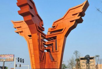 興慶城市精神堡壘雕塑，抽象建筑元素，廣場(chǎng)景觀雕塑小品