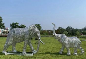 城西鏤空大象雕塑制造商，動物擺件，透雕大象雕塑定制