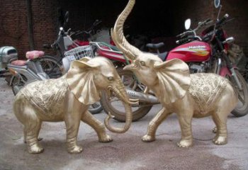 城北大象雕塑制造商，小區擺件，銅大象雕塑提供