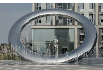 臨沂小區圓環雕塑，水簾噴泉雕塑，水景藝術效果