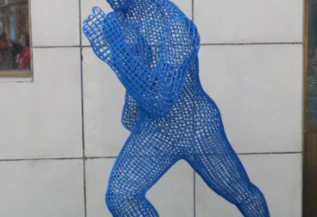 菏澤鏤空跑步雕塑，標(biāo)識雕塑，烤漆鐵藝人物雕塑優(yōu)選