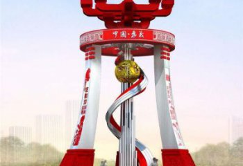 陽曲城市精神堡壘雕塑，地標文明建筑不銹鋼雕塑