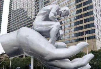 遂寧沉思者雕塑，景觀雕塑，手托人物雕塑廠家提供