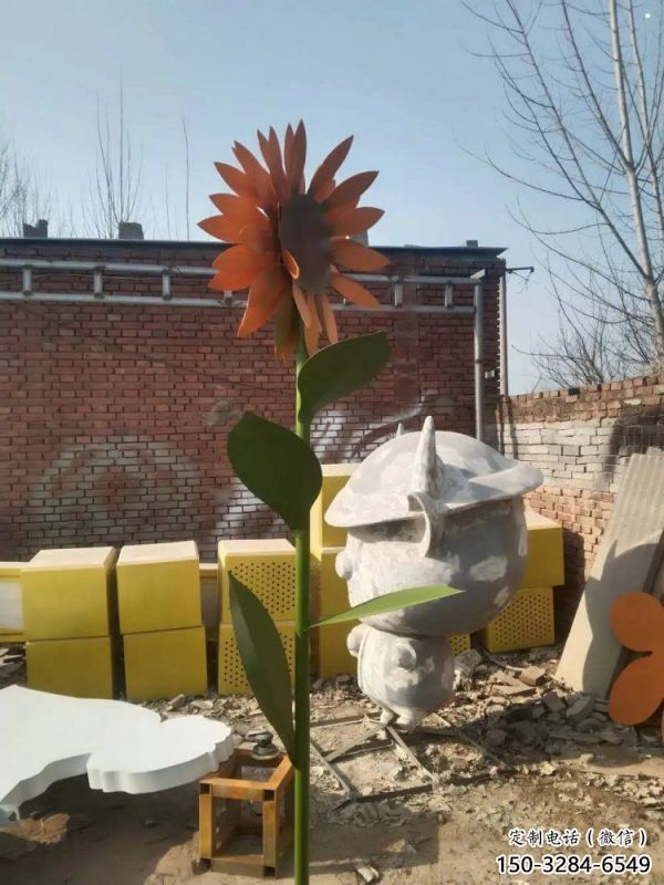 巴南太陽花雕塑工程，美陳雕塑，玻璃鋼太陽花雕塑廠家