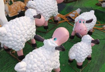 日喀則小區小羊雕塑，彩繪動物雕塑，抽象效果