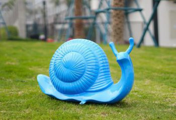 曲水彩繪蝸牛雕塑廠家，園林動物小品，玻璃鋼蝸牛雕塑生產