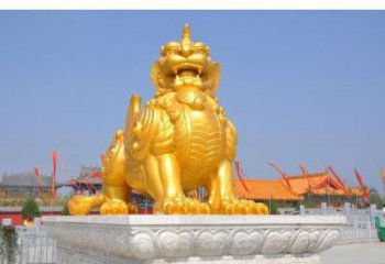 塔城廣場(chǎng)貔貅雕塑，動(dòng)物彩繪雕塑，抽象效果