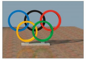 五華五環(huán)不銹鋼雕塑，現(xiàn)代景觀擺件，烤漆工藝制作