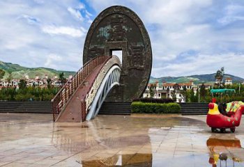 嘉興步行街古幣雕塑